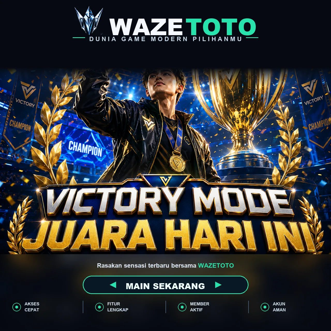 Banner resmi WAZETOTO untuk panduan pola spin slot gacor dan maxwin di klik plaza